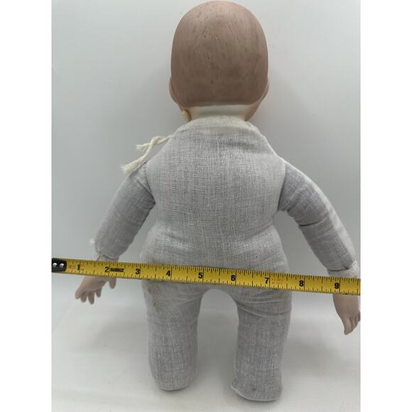 Vintage Handmade Porcelain Head and Hands Cloth Body Baby Doll 1980s - Picture 7 of 7